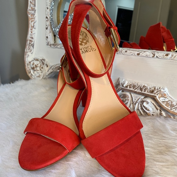 Vince Camuto Shoes - Vince Camuto Red Sandals Cone 3 1/2 heels NWT